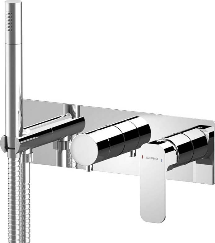 Podomítková sprchová baterie v leskle stříbrné barvě (2 výstupy) Spy – Sapho Sapho