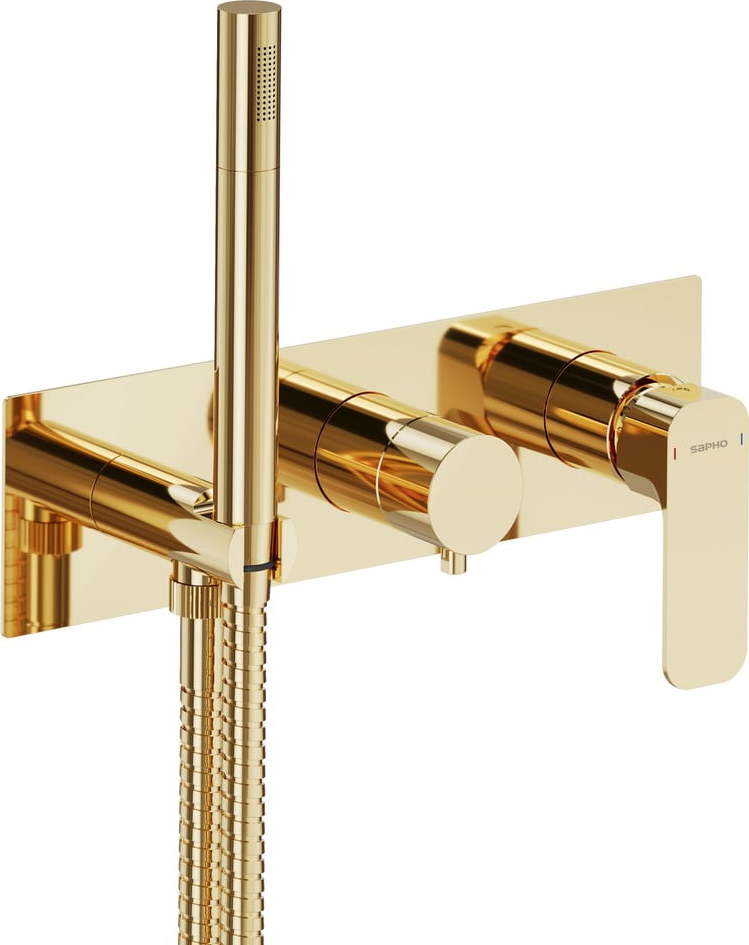 Podomítková sprchová baterie ve zlaté barvě (3 výstupy) Spy – Sapho Sapho