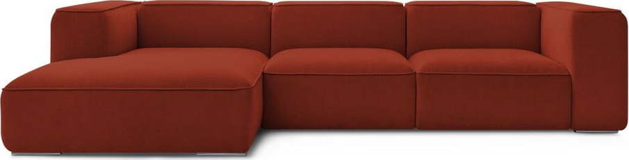 Rohová pohovka z textilie bouclé v cihlové barvě (levý roh) Zephyr – Bobochic Paris Bobochic Paris