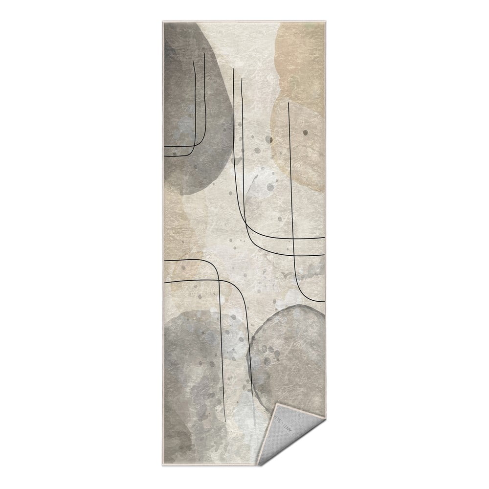 Šedo-krémový pratelný běhoun 80x200 cm Simple Lines – Mila Home Mila Home