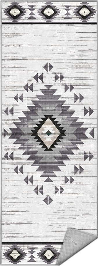 Světle šedý pratelný běhoun 80x200 cm Ethnic Geo – Mila Home Mila Home