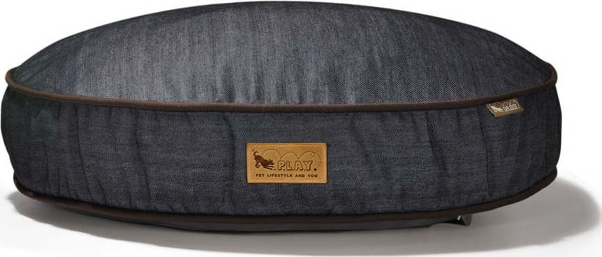 Tmavě modrý pelíšek pro psa ø 90 cm Round Bed Denim Medieval Blue / Dark Chocolate M – P.L.A.Y. P.L.A.Y.