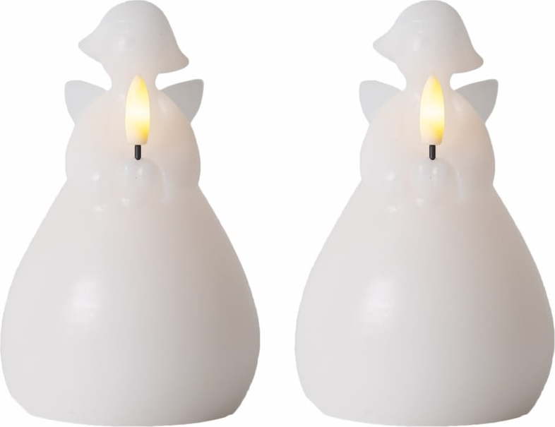 Bílá vánoční světelná dekorace 2 ks ø 6