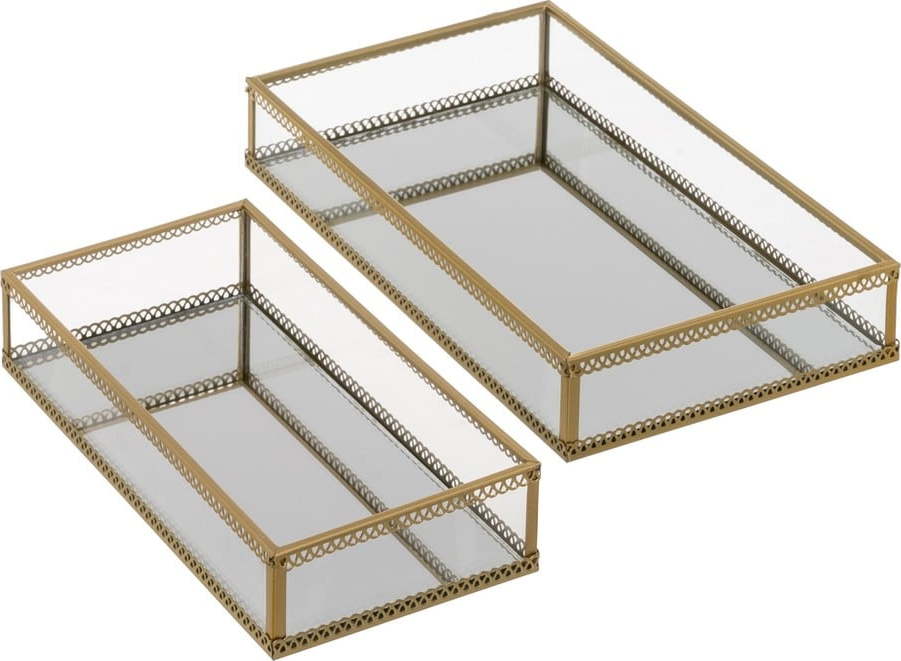 Kovové dekorační tácy v sadě 2 ks 14x24 cm – Casa Selección Casa Selección