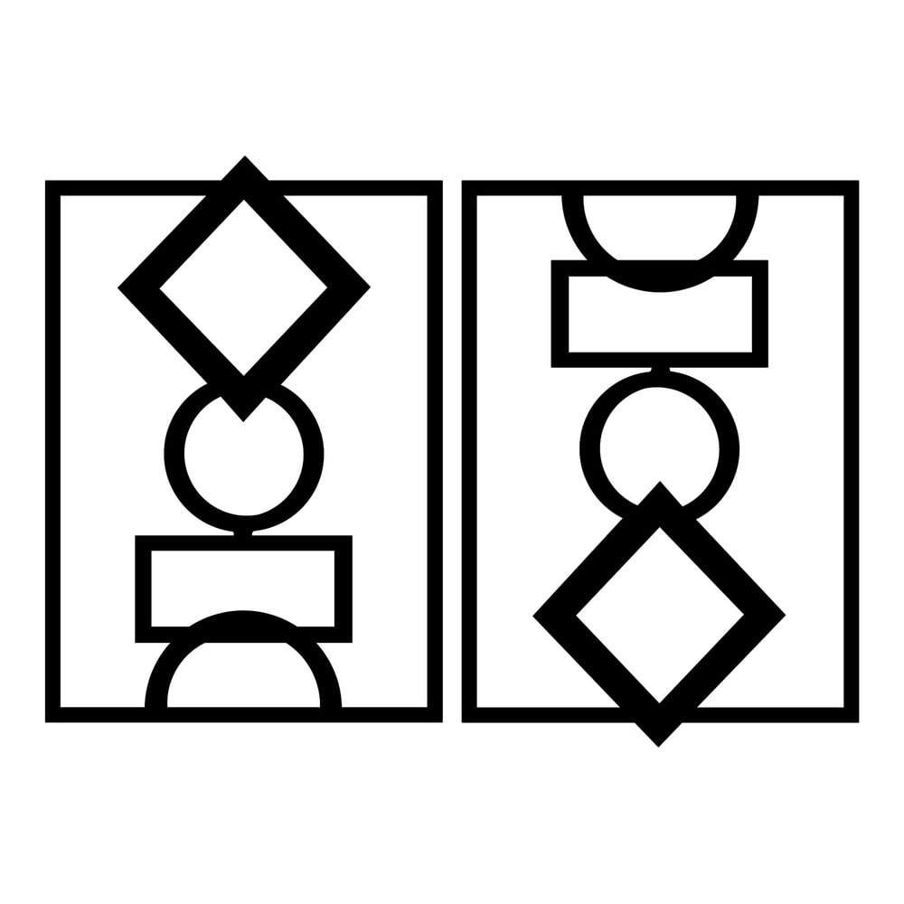 Kovové nástěnné dekorace v sadě 2 ks 42x57 cm – Wallity Wallity