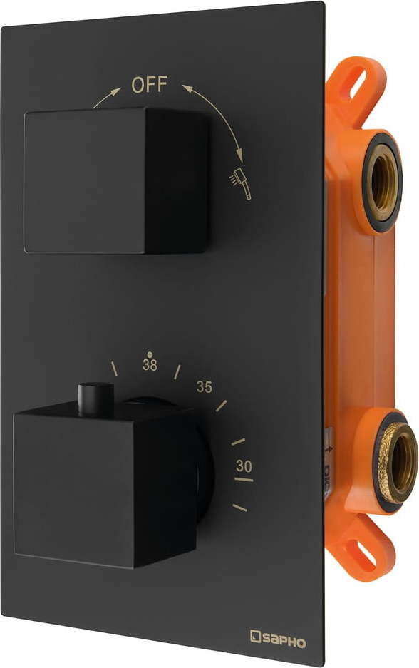 Matně černá podomítková sprchová baterie (2 výstupy) Latus – Sapho Sapho