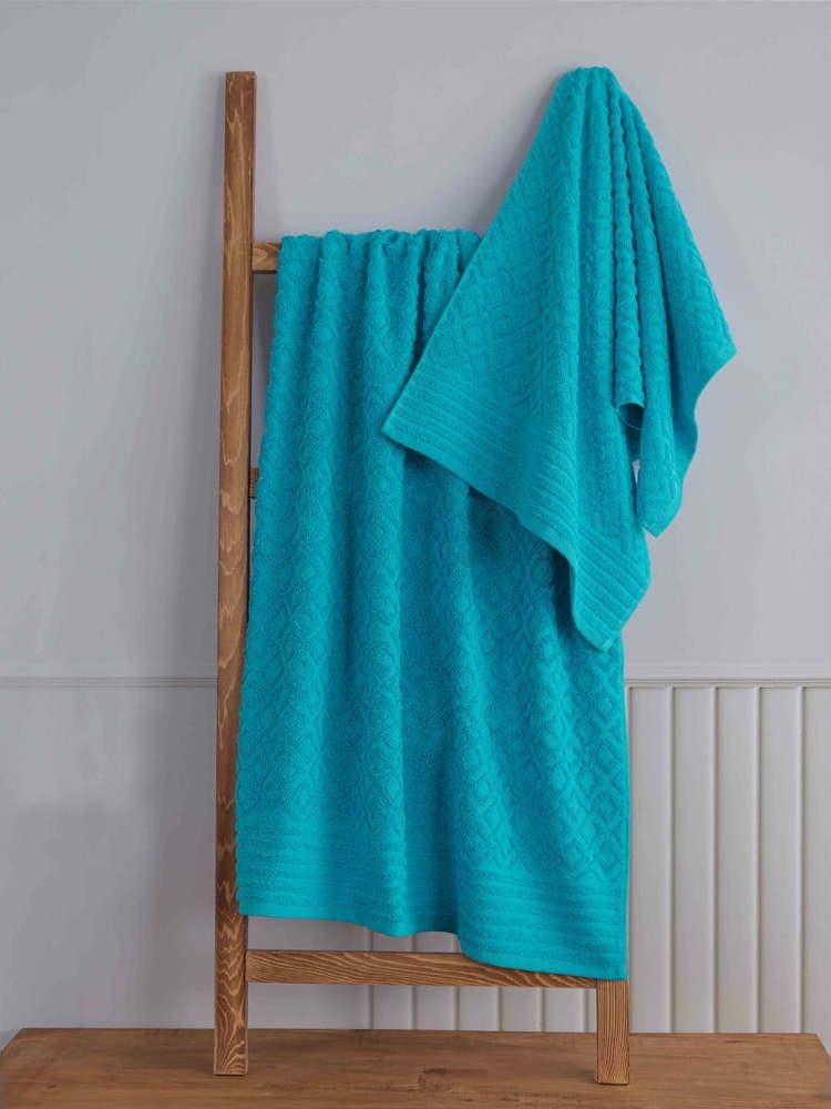 Modré froté bavlněné ručníky a osušky v sadě 2 ks Diamond – Mila Home Mila Home