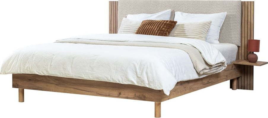 Světle šedá dvoulůžková postel s roštem 140x190 cm Lior – Bobochic Paris Bobochic Paris