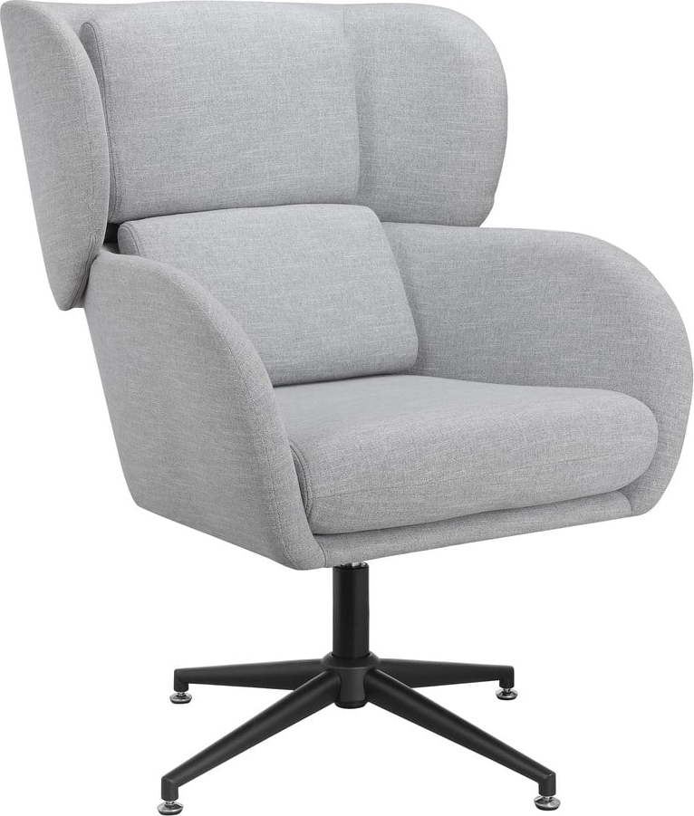 Světle šedé sametové křeslo ušák Vanessa – Støraa Støraa