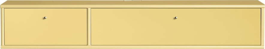 Světle žlutý TV stolek 136x22 cm Mistral – Hammel Furniture Hammel Furniture