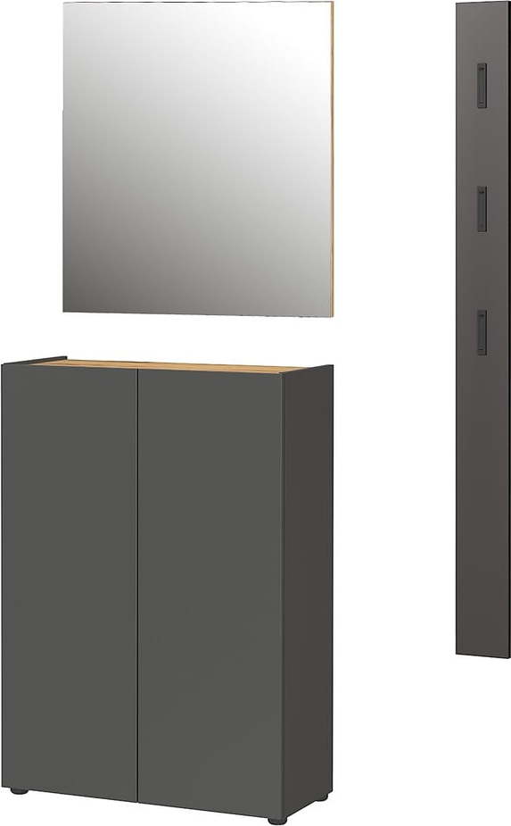 Antracitová předsíňová sestava v dekoru dubu 104x200x33 cm Alviano – Germania Germania