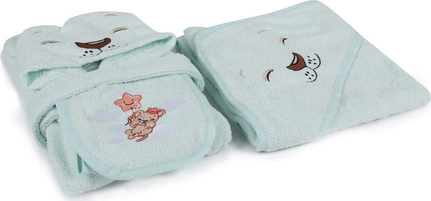 Bavlněný dětský župan v mentolové barvě velikost 1-2 roky Aslan – Foutastic Foutastic