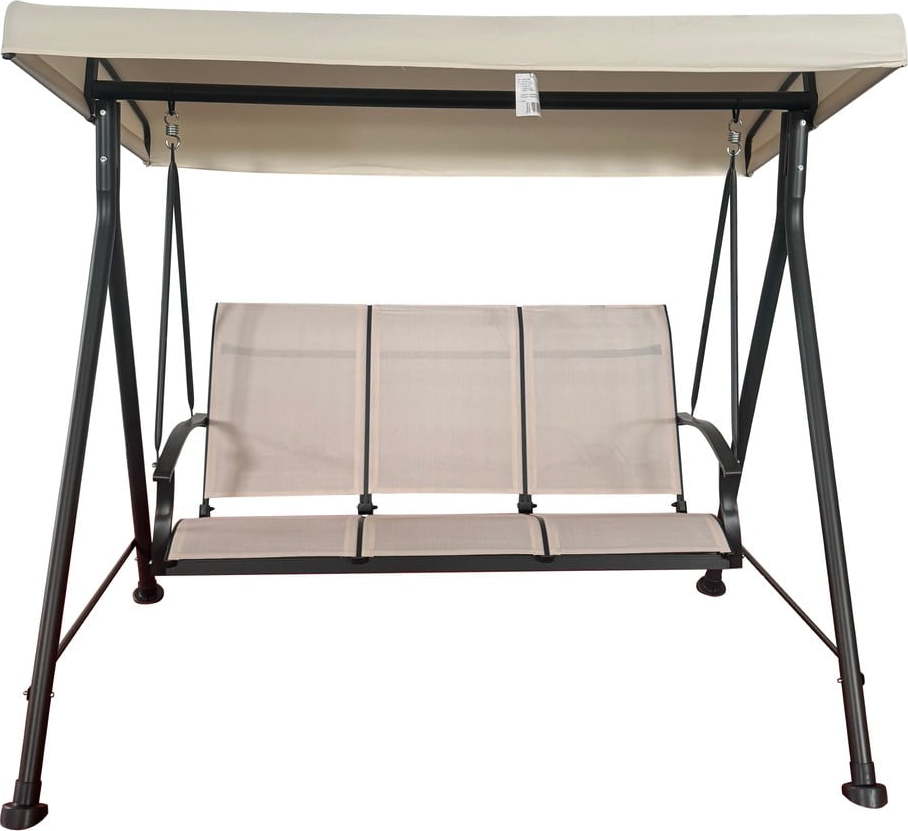 Béžová kovová zahradní houpačka Hollywood II – Rojaplast Rojaplast