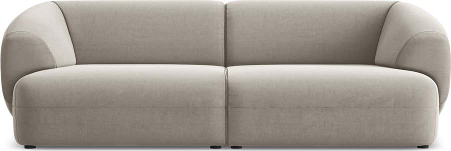 Béžová sametová pohovka 232 cm Moana – Makamii Makamii