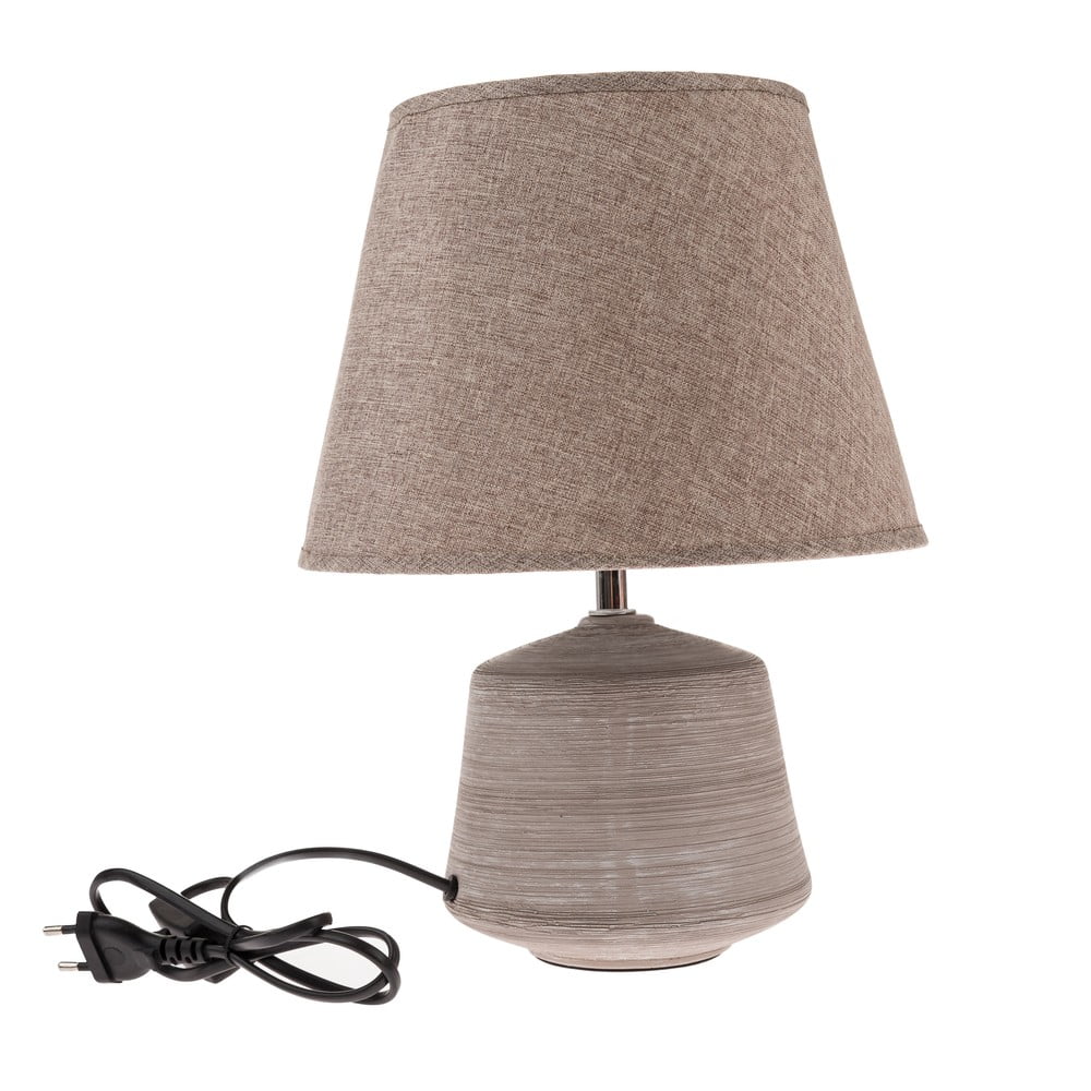 Béžovosvětle hnědá stolní lampa s textilním stínidlem (výška 33 cm) – Dakls Dakls
