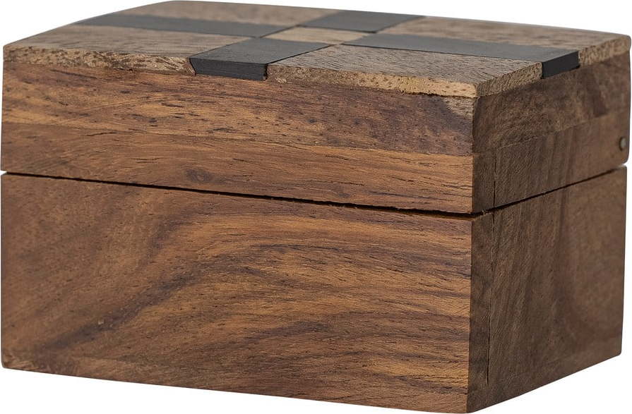 Hnědý dekorativní dřevěný úložný box 6