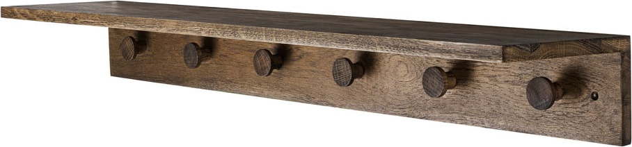 Hnědý nástěnný věšák z dubového dřeva s poličkou 90 cm Showcase – Mette Ditmer Denmark Mette Ditmer Denmark