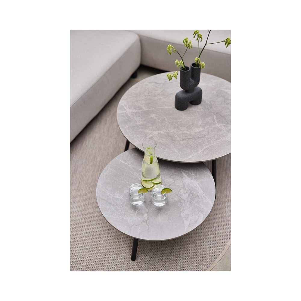 Kulatý zahradní odkládací stolek s keramickou deskou ø 80 cm Monaco – Hartman Hartman