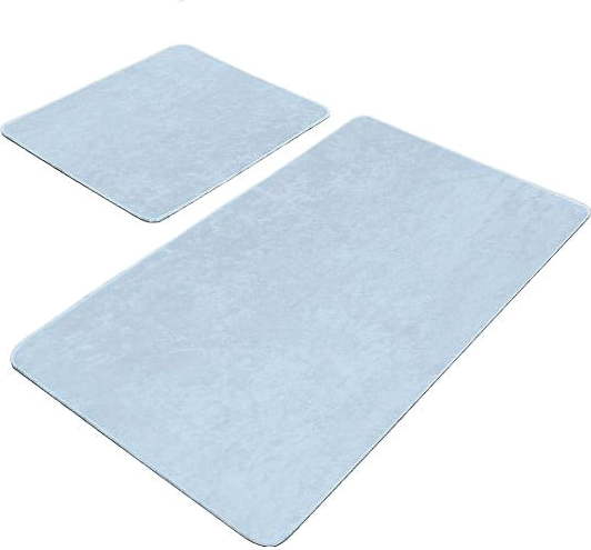 Modré sametové koupelnové předložky v sadě 2 ks 60x100 cm – Mila Home Mila Home