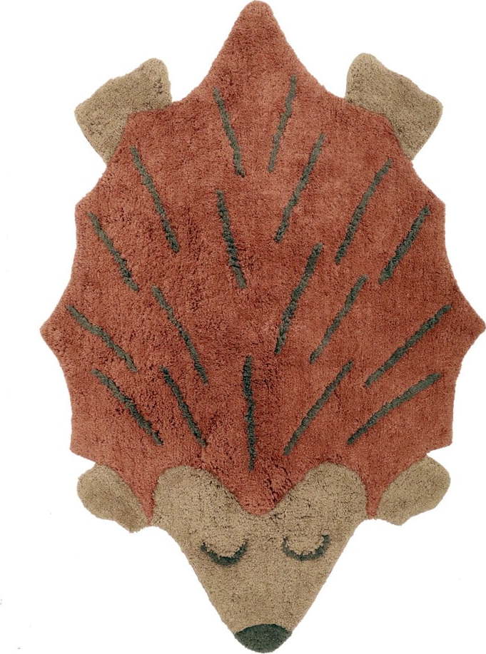 Pratelný ručně tkaný bavlněný dětský koberec v cihlové a béžové barvě 80x120 cm Ollen – Nattiot Nattiot