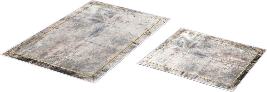 Šedo-hnědé koupelnové předložky v sadě 2 ks 60x100 cm – Foutastic Foutastic