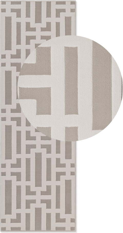 Šedo-krémový běhoun 80x240 cm Perles Onyx – Elle Decoration Elle Decoration