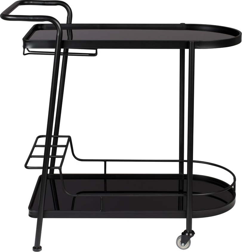 Skleněný servírovací stolek na kolečkách 40x78