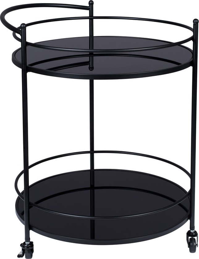 Skleněný servírovací stolek na kolečkách 50x55 cm Solos – Dutchbone Dutchbone