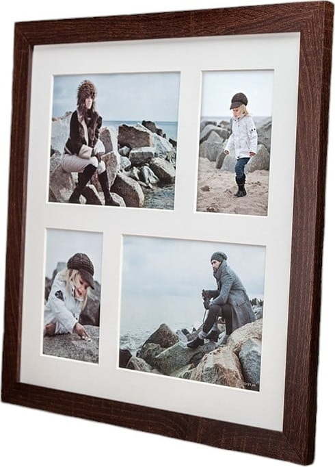 Tmavě hnědý rámeček na 4 fotografie Styler Narvik