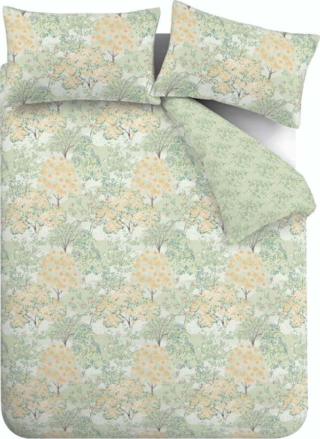 Zelené povlečení na jednolůžko 135x200 cm Forest Blossom – Catherine Lansfield Catherine Lansfield