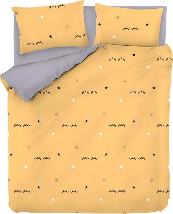 Žluto-šedé povlečení na dvoulůžko 200x200 cm Dide – Mijolnir Mijolnir