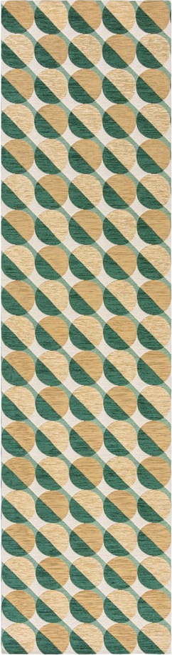 Žluto-zelený běhoun 60x230 cm Carlos Circle Geo – Flair Rugs Flair Rugs