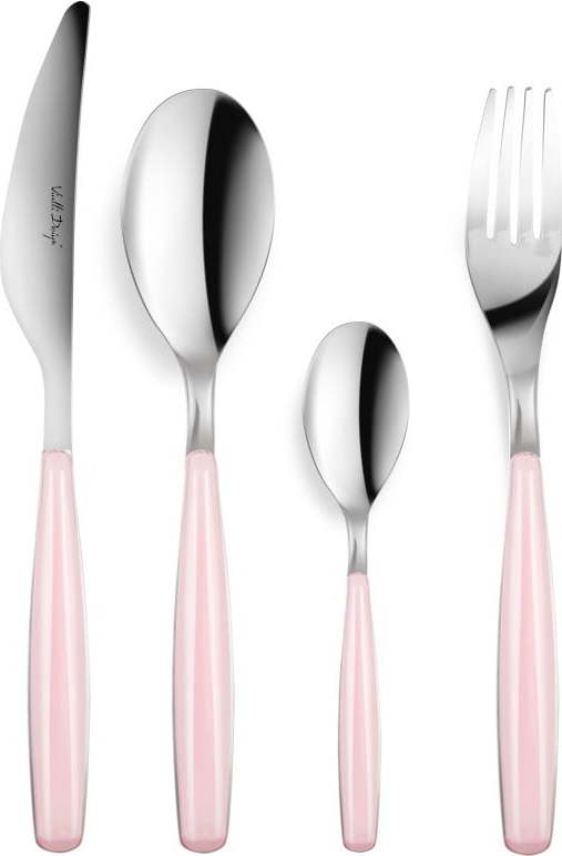 24dílná sada příborů s růžovou rukojetí Vialli Design Rome Vialli Design