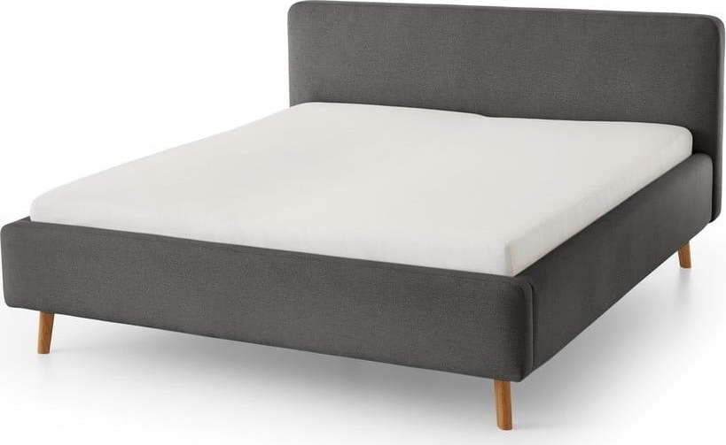 Antracitová čalouněná dvoulůžková postel s úložným prostorem s roštem 140x200 cm Mattis – Meise Möbel Meise Möbel
