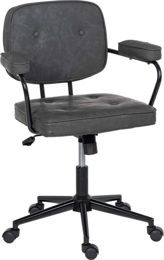 Antracitová kancelářská židle z imitace kůže – Ixia Ixia