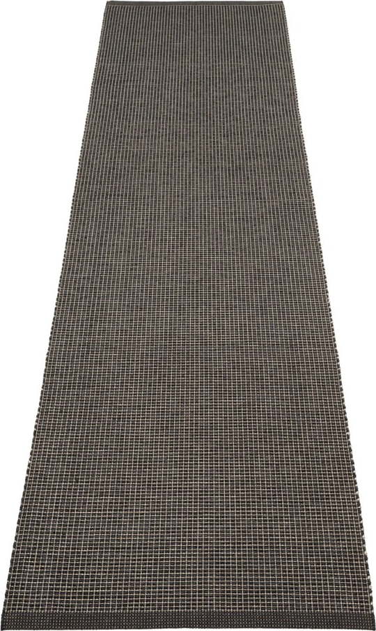 Antracitový vnitřní a venkovní běhoun 70x300 cm Emm Black Linen – Pappelina Pappelina