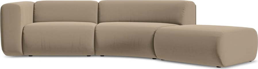 Béžová sametová lenoška (pravý roh) Ekahi – Makamii Makamii