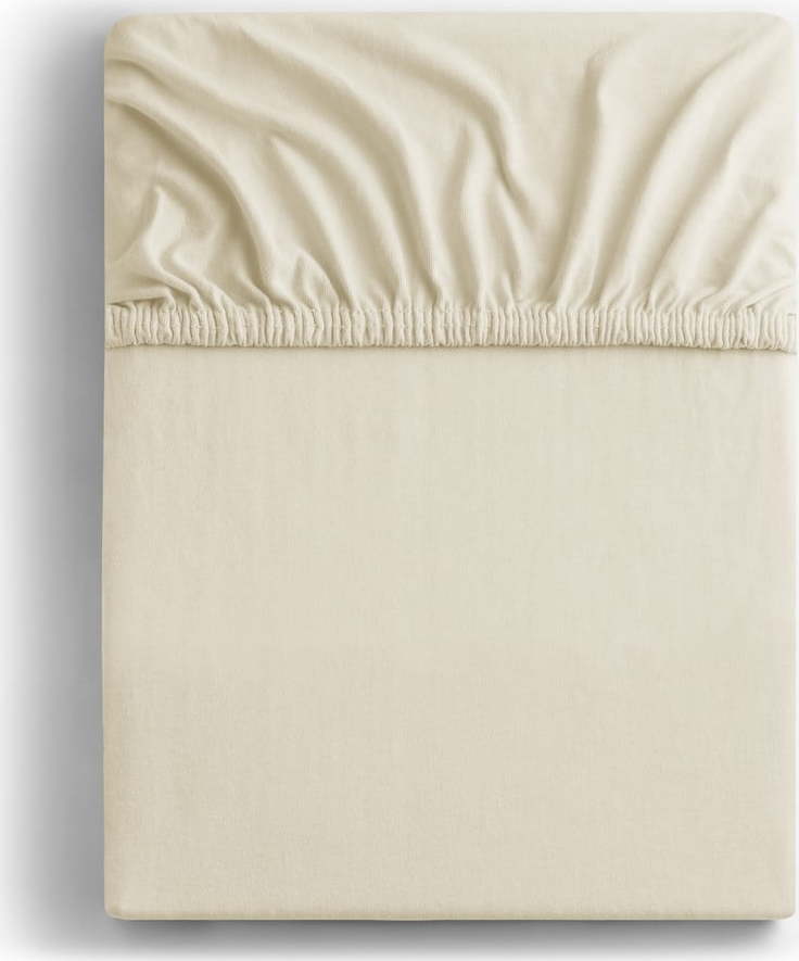 Béžové napínací prostěradlo jersey 160x200 cm Amber – DecoKing DecoKing