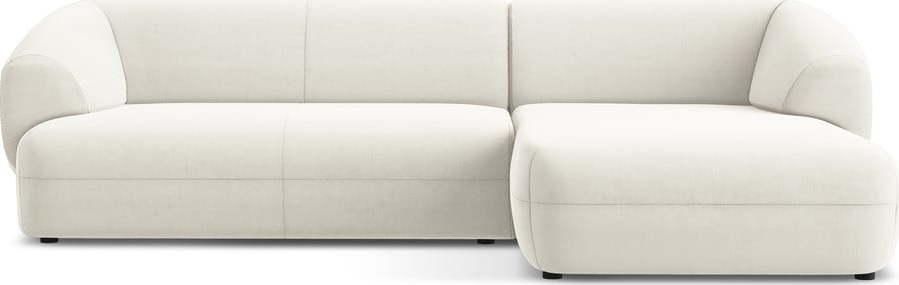 Bílá sametová rohová pohovka (pravý roh) Moana – Makamii Makamii