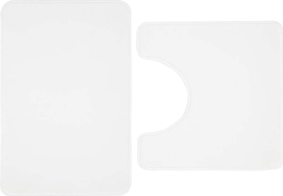 Bílé WC koupelnové předložky z paměťové pěny v sadě 2 ks 50x80 cm Anti-Bacterial – Catherine Lansfield Catherine Lansfield