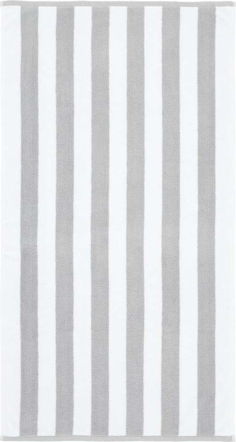 Bílo-šedá froté bavlněná osuška 90x140 cm Reversible Stripe – Bianca Bianca