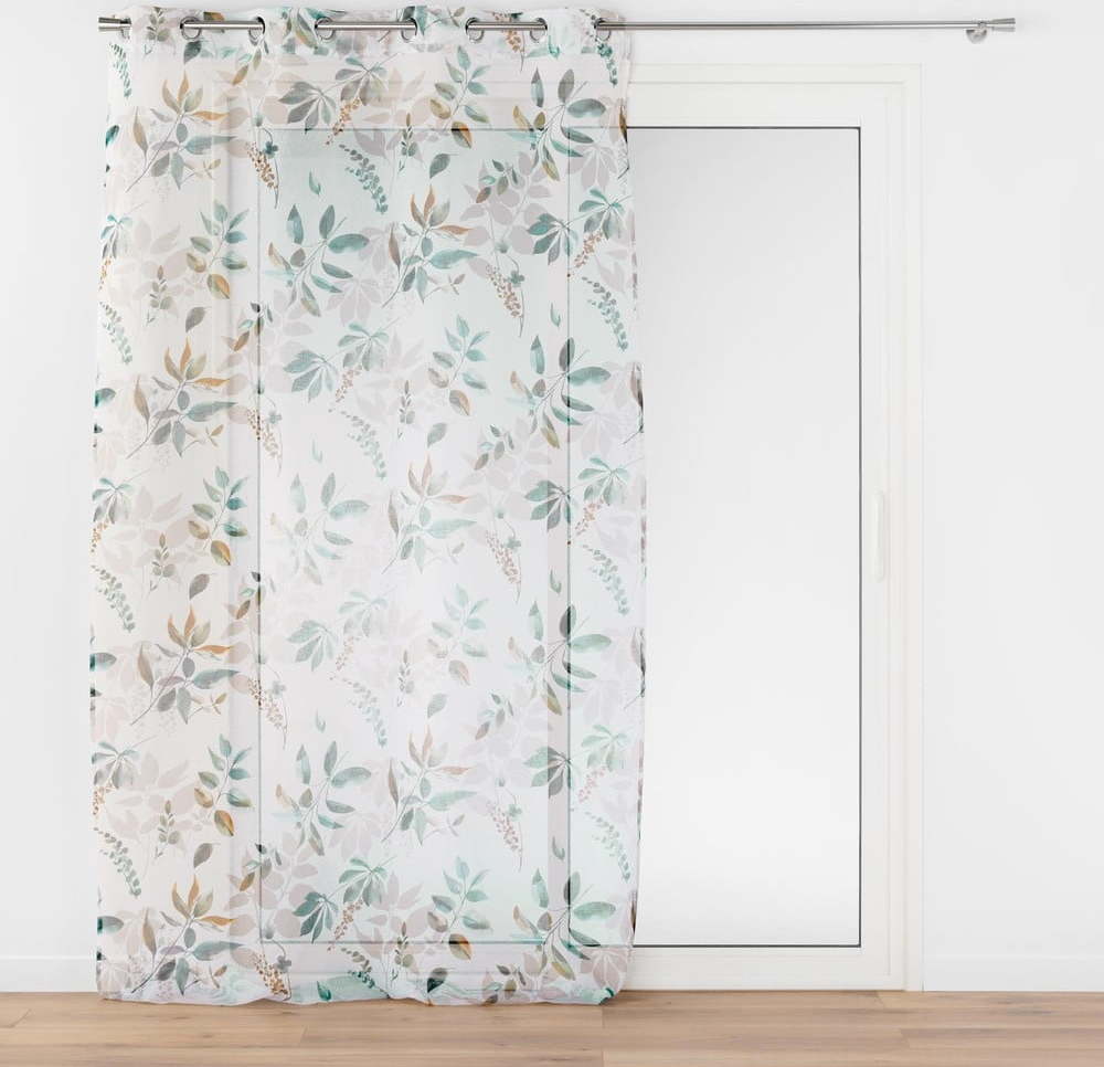 Bílo-zelená záclona 140x280 cm Dilaris – douceur d'intérieur Douceur d intérieur