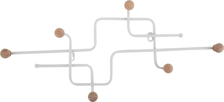 Bílý kovový nástěnný věšák 60