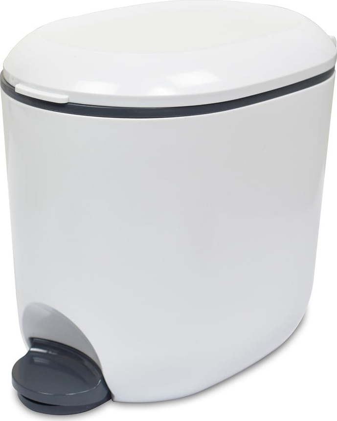 Bílý nášlapný plastový odpadkový koš 3