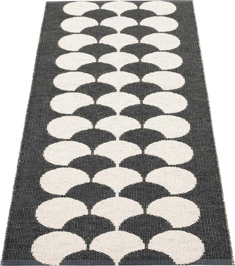 Černo-krémový vnitřní a venkovní běhoun 70x150 cm Poppy Black Vanilla – Pappelina Pappelina