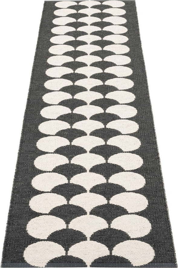 Černo-krémový vnitřní a venkovní běhoun 70x250 cm Poppy Black Vanilla – Pappelina Pappelina