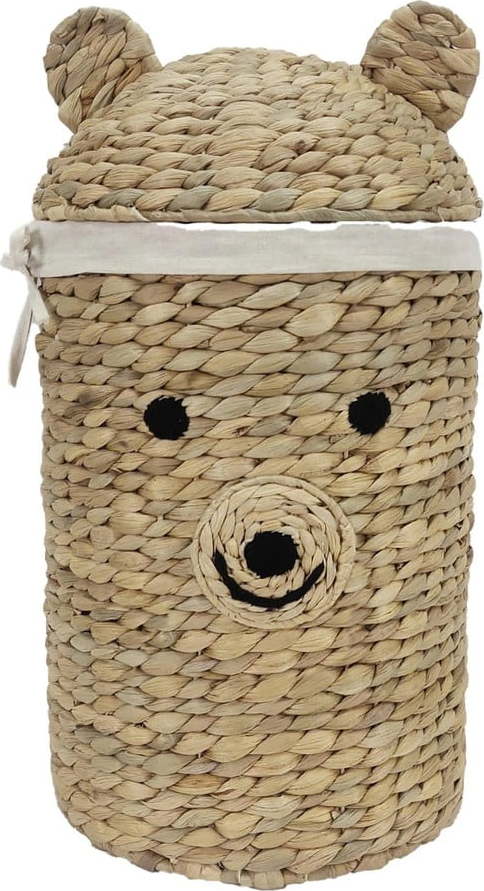 Dětský koš na hračky z vodního hyacintu v přírodní barvě ø 30x56 cm Bear – Compactor Compactor