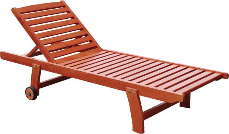 Dřevěné zahradní lehátko v přírodní barvě Luisa – Rojaplast Rojaplast