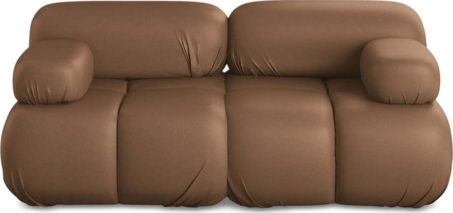 Hnědá modulární pohovka z imitace kůže 190 cm Lokua – Makamii Makamii