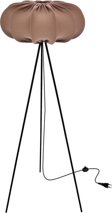 Hnědá stojací lampa s textilním stínidlem (výška 147 cm) Cafee – Candellux Lighting Candellux Lighting